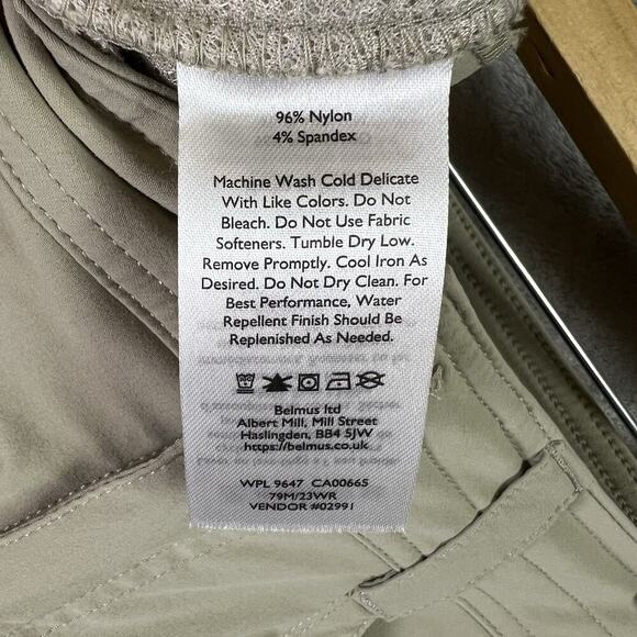 Eddie Bauer Hiking Pants Women's 8 Tan Pockets Nylon Belt Loops Button Ankles - Picture 11 of 15